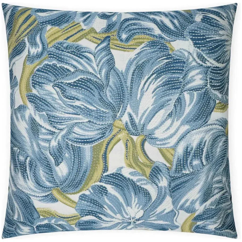 Belle Ame Indigo Floral Blue Large Throw Pillow Insert - LOOMLAN - D.V. Kap - Throw Pillows