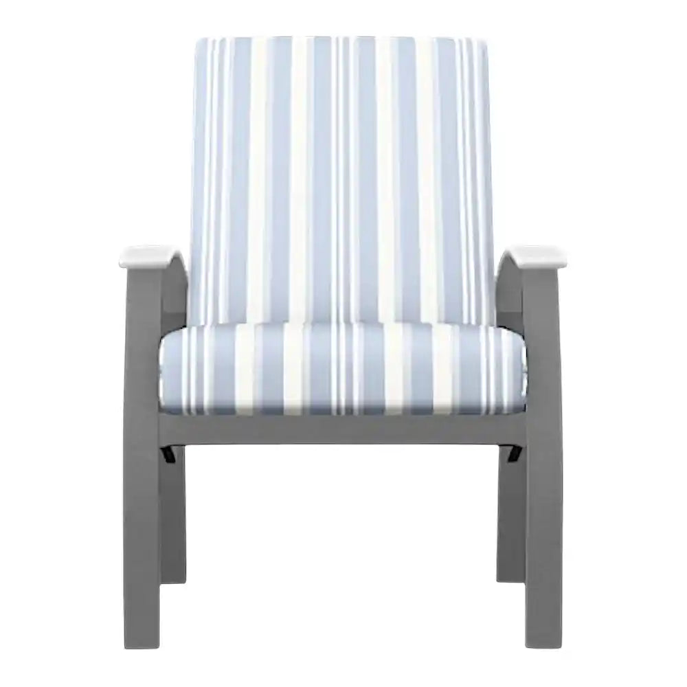 Belle Isle Cushion Arm Chair Marine Grade Polymer Arms-Outdoor Accent Chairs-Telescope-LOOMLAN