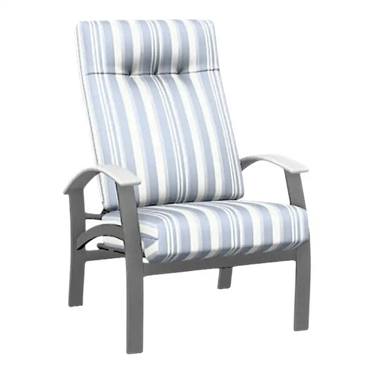 Belle Isle Cushion Supreme Height Back Chair Arm-Outdoor Accent Chairs-Telescope-LOOMLAN