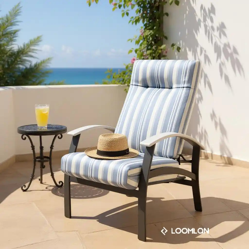 Belle Isle Cushion Supreme Height Polymer Arm Chair-Outdoor Accent Chairs-Telescope-LOOMLAN