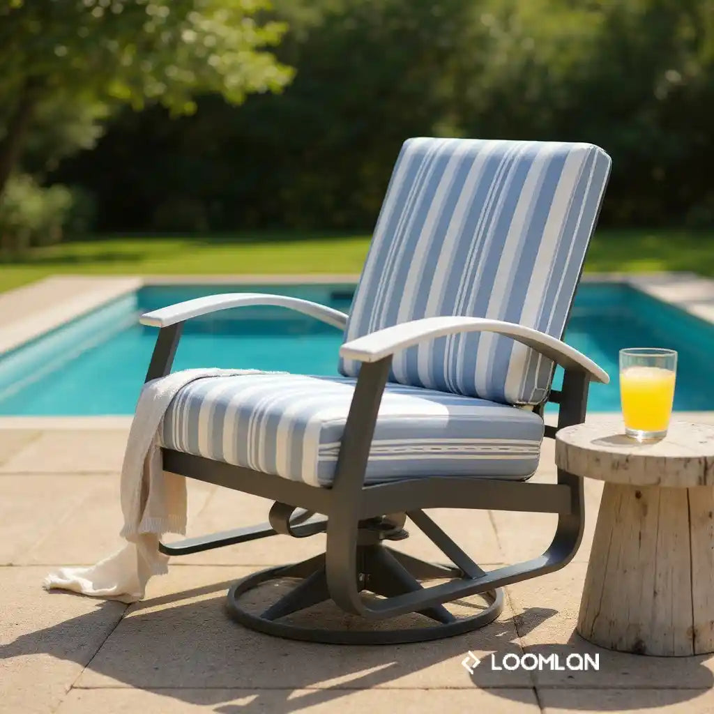 Belle Isle Cushion Swivel Rocker Polymer Arms-Outdoor Accent Chairs-Telescope-LOOMLAN