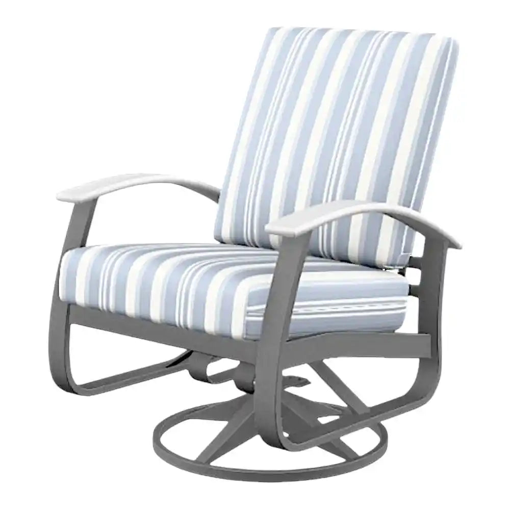 Belle Isle Cushion Swivel Rocker Polymer Arms-Outdoor Accent Chairs-Telescope-LOOMLAN