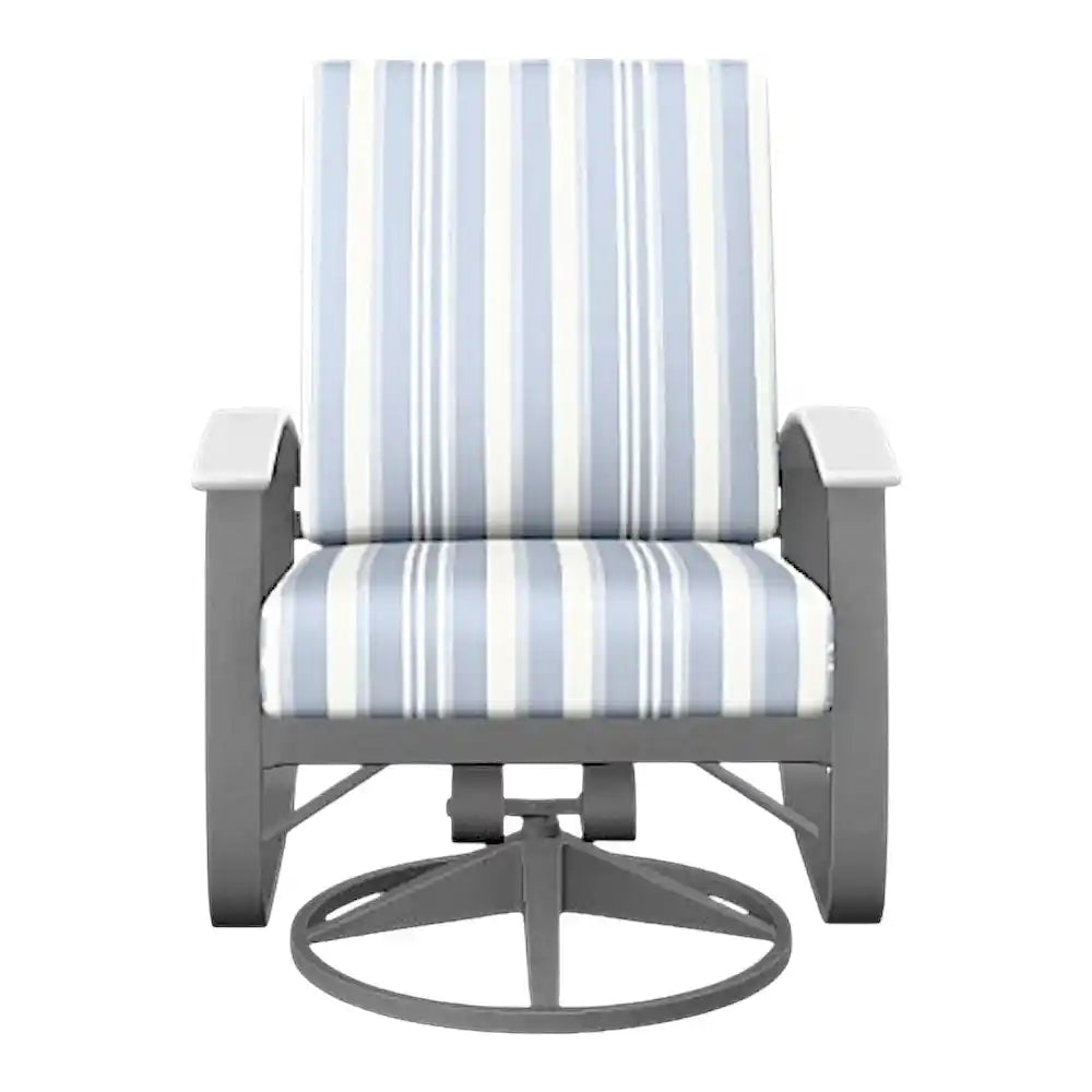 Belle Isle Cushion Swivel Rocker Polymer Arms-Outdoor Accent Chairs-Telescope-LOOMLAN
