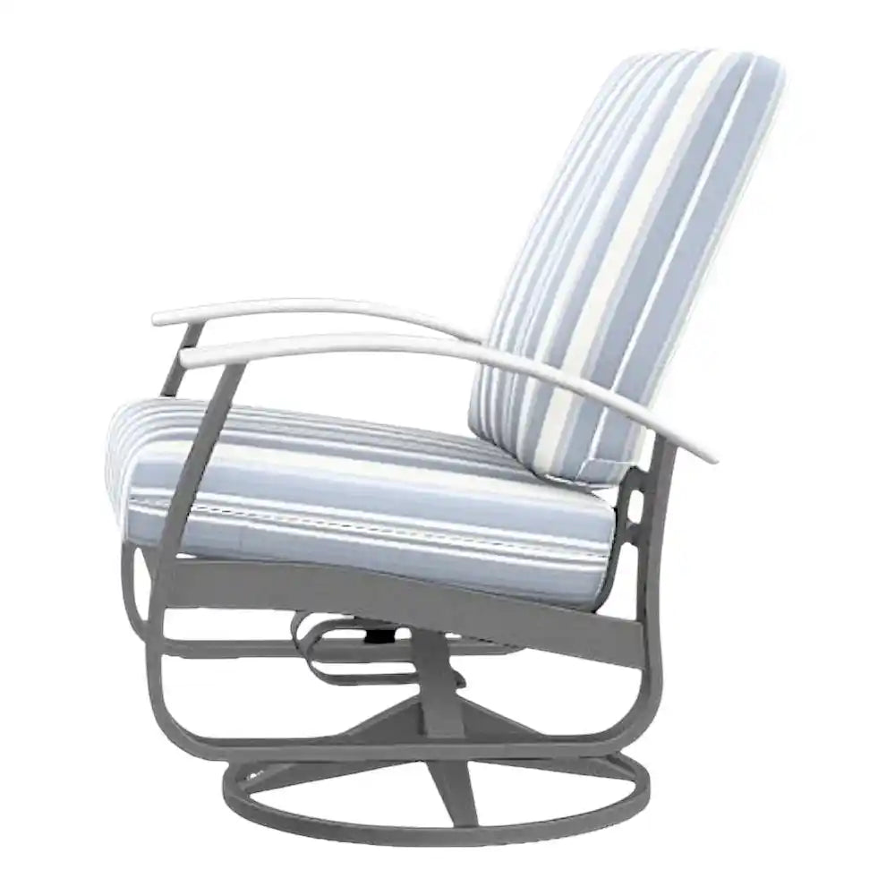Belle Isle Cushion Swivel Rocker Polymer Arms-Outdoor Accent Chairs-Telescope-LOOMLAN