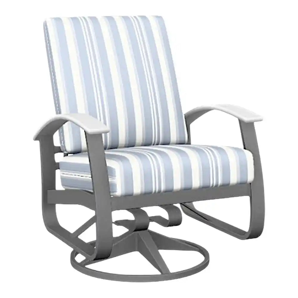 Belle Isle Cushion Swivel Rocker Polymer Arms-Outdoor Accent Chairs-Telescope-LOOMLAN