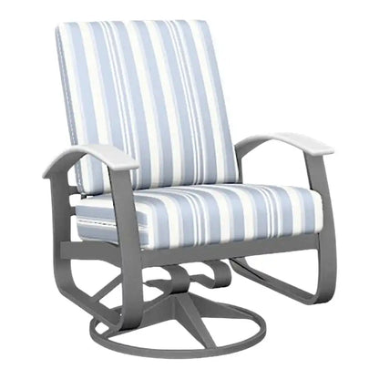 Belle Isle Cushion Swivel Rocker Polymer Arms-Outdoor Accent Chairs-Telescope-LOOMLAN