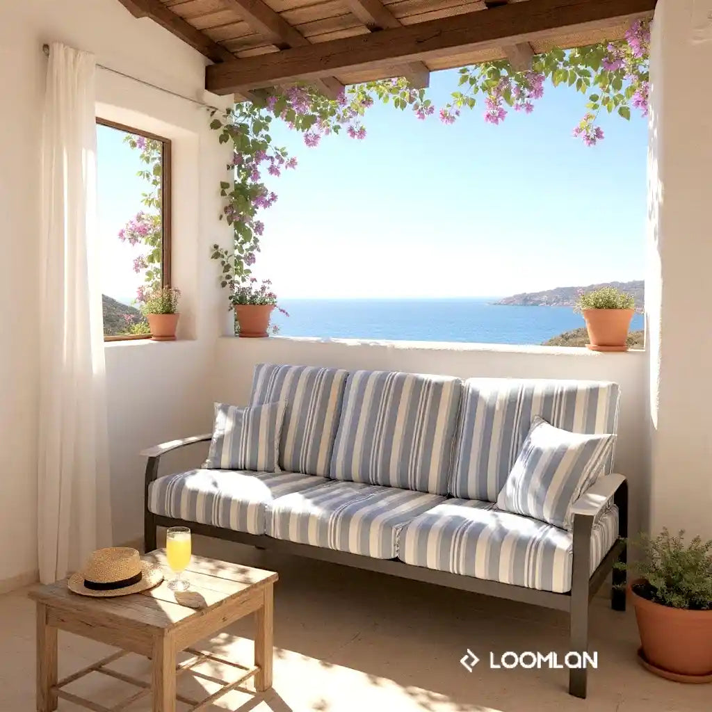 Belle Isle Cushion Three - Seat Sofa MGP Arms - LOOMLAN - Telescope - Outdoor Sofas & Loveseats