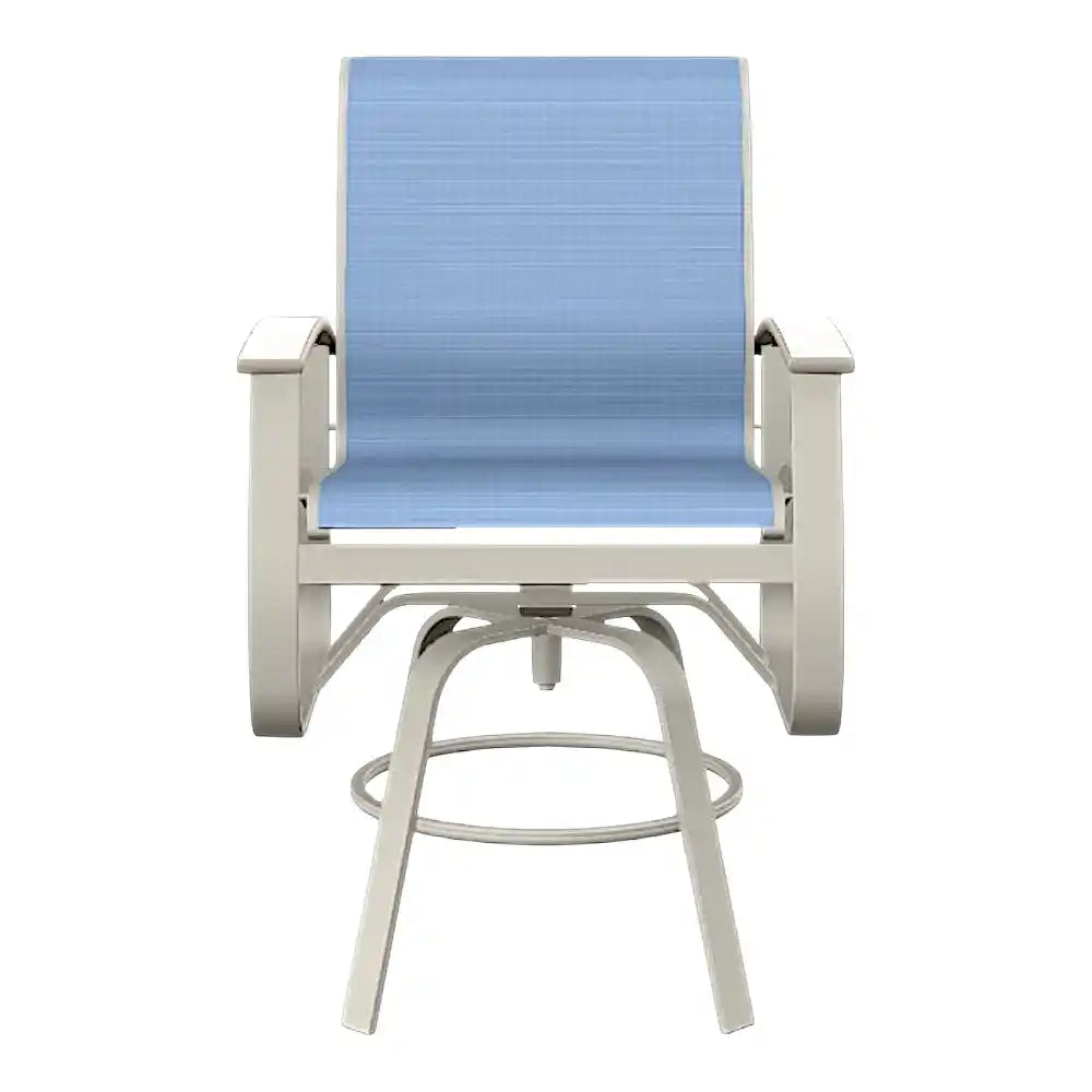 Belle Isle Sling Balcony Height Swivel MGP Arm Chair-Outdoor Accent Chairs-Telescope-LOOMLAN