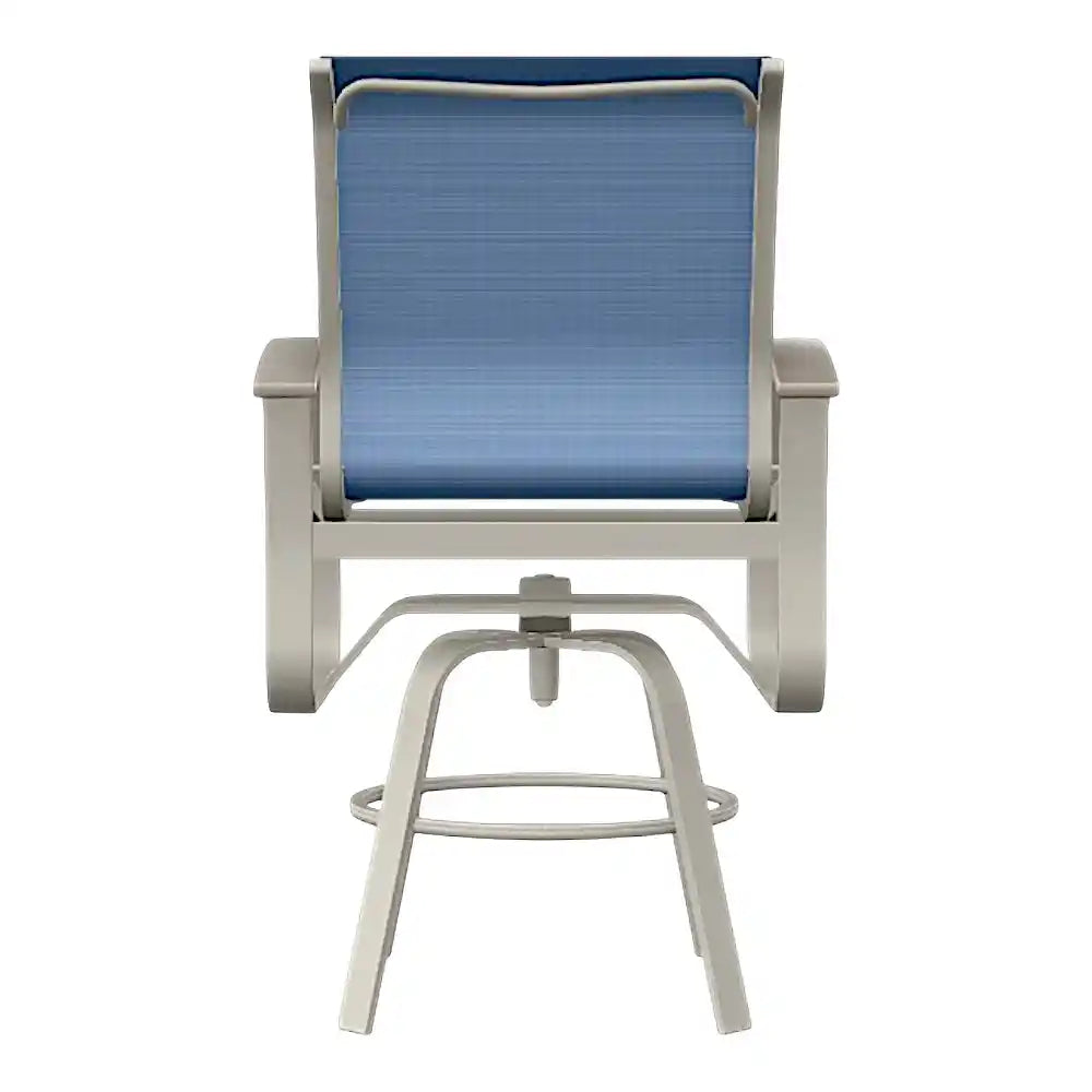 Belle Isle Sling Balcony Height Swivel MGP Arm Chair-Outdoor Accent Chairs-Telescope-LOOMLAN