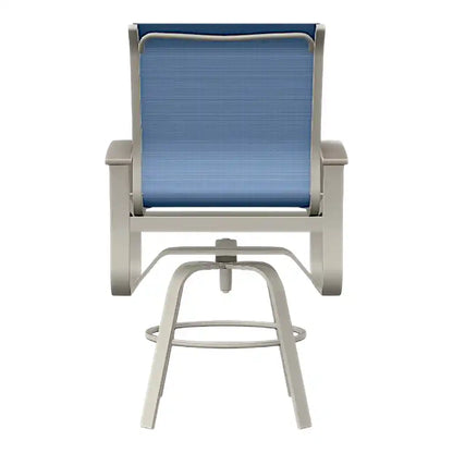 Belle Isle Sling Balcony Height Swivel MGP Arm Chair-Outdoor Accent Chairs-Telescope-LOOMLAN