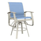 Belle Isle Sling Balcony Height Swivel MGP Arm Chair-Outdoor Accent Chairs-Telescope-LOOMLAN