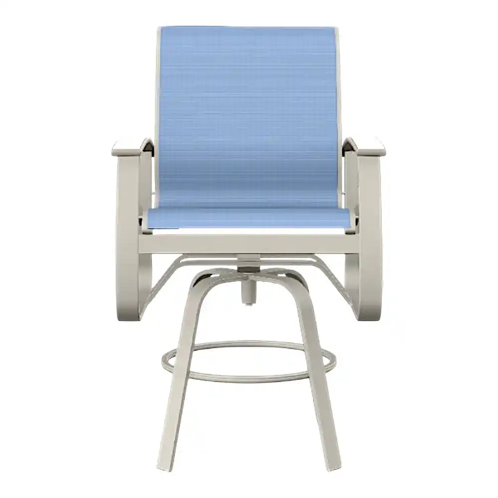 Belle Isle Sling Bar Height Swivel MGP Arm Chair-Outdoor Bar Stools-Telescope-LOOMLAN