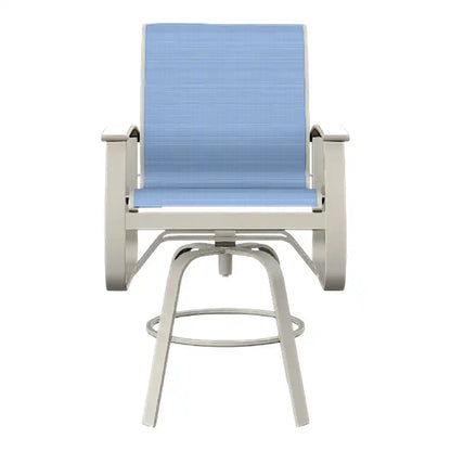 Belle Isle Sling Bar Height Swivel MGP Arm Chair-Outdoor Bar Stools-Telescope-LOOMLAN