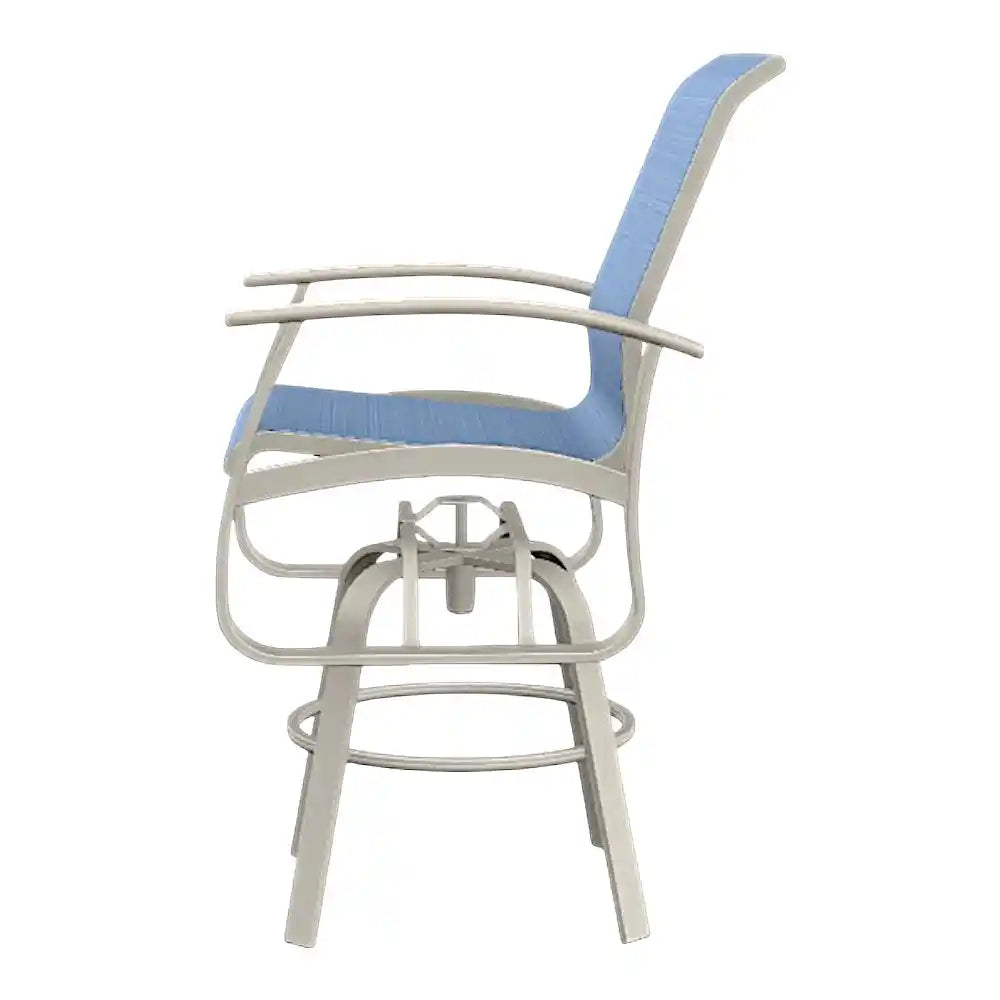Belle Isle Sling Bar Height Swivel MGP Arm Chair-Outdoor Bar Stools-Telescope-LOOMLAN