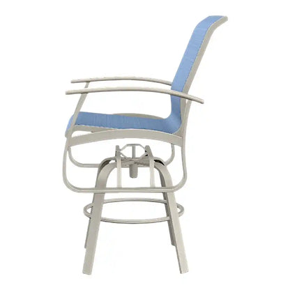 Belle Isle Sling Bar Height Swivel MGP Arm Chair-Outdoor Bar Stools-Telescope-LOOMLAN