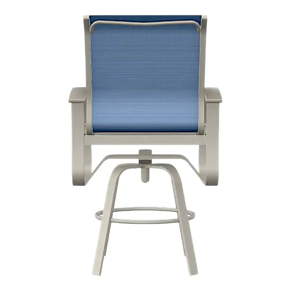Belle Isle Sling Bar Height Swivel MGP Arm Chair-Outdoor Bar Stools-Telescope-LOOMLAN