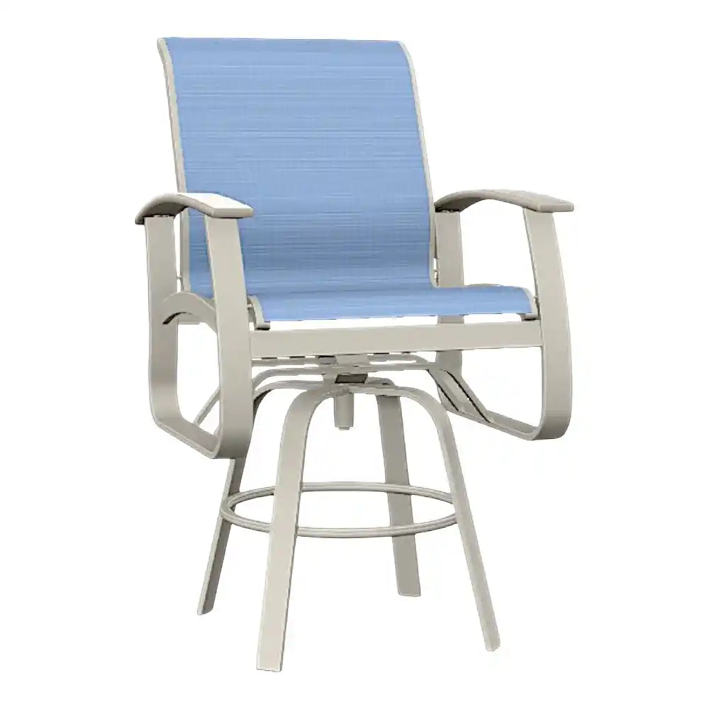 Belle Isle Sling Bar Height Swivel MGP Arm Chair-Outdoor Bar Stools-Telescope-LOOMLAN