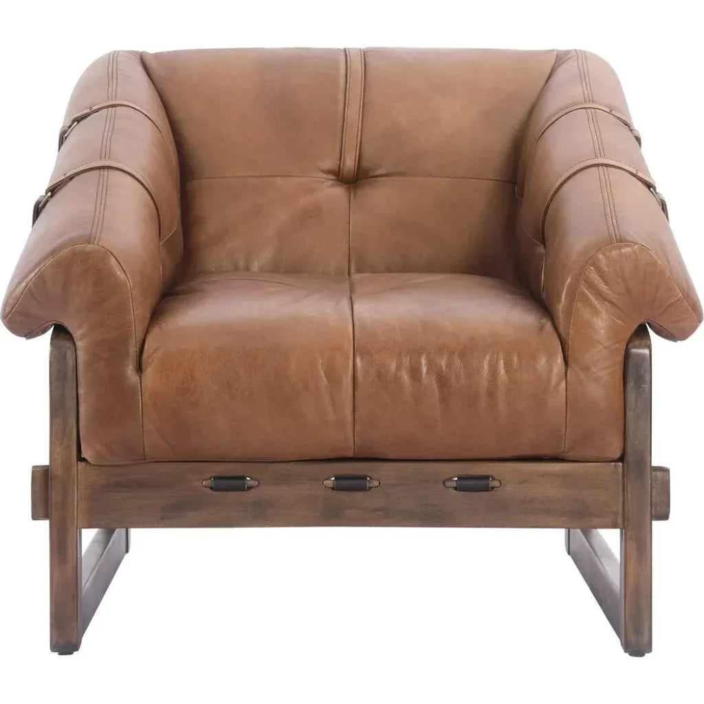 Bellos Grain Brown Accent Chair - LOOMLAN - Moe's Home - Accent Chairs
