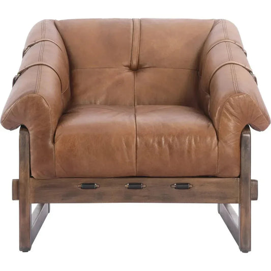 Bellos Grain Brown Accent Chair - LOOMLAN - Moe's Home - Accent Chairs