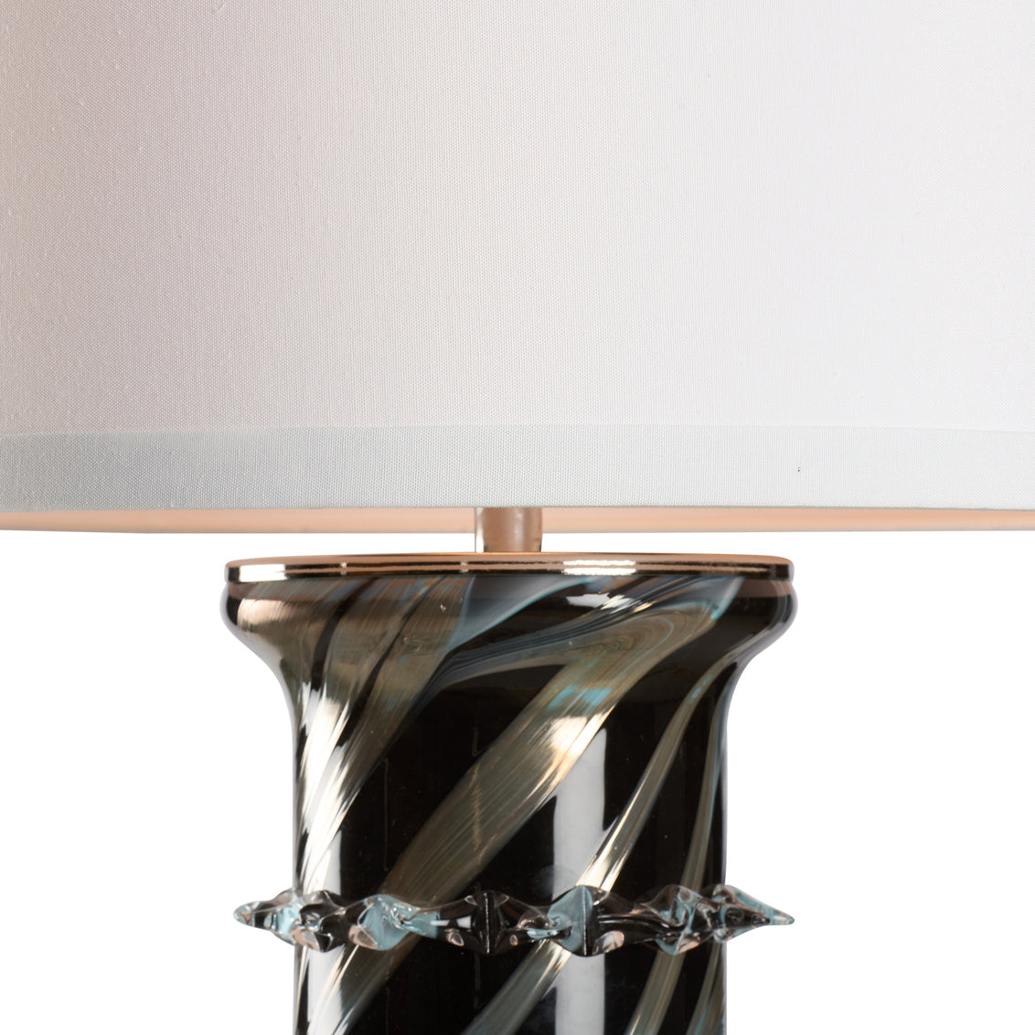 Belluci Italian Glass Black Table Lamp