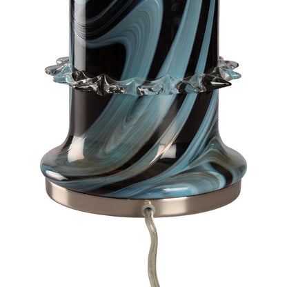 Belluci Italian Glass Black Table Lamp