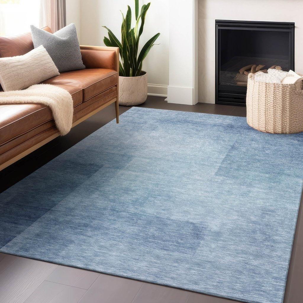 Belvara Blue Washable Indoor - Outdoor Rug - LOOMLAN - LOOMLAN Rugs - Outdoor Rugs