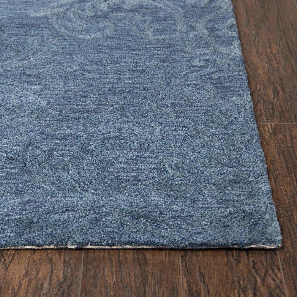 Beme Damask Blue Large Area Rugs For Living Room - LOOMLAN - LOOMLAN - Area Rugs