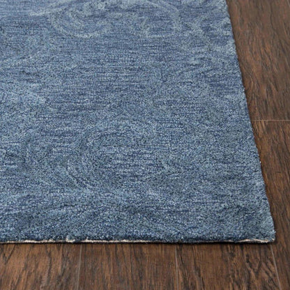 Beme Damask Blue Large Area Rugs For Living Room - LOOMLAN - LOOMLAN - Area Rugs