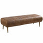 Bench Open Road Brown Leather Mid - Century - LOOMLAN - Moe's Home - Bedroom Benches