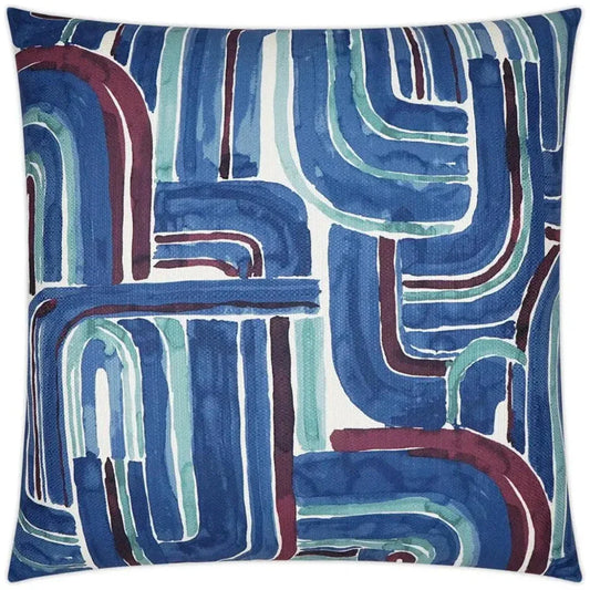 Bender Navy Abstract Blue Large Throw Pillow Insert - LOOMLAN - D.V. Kap - Throw Pillows