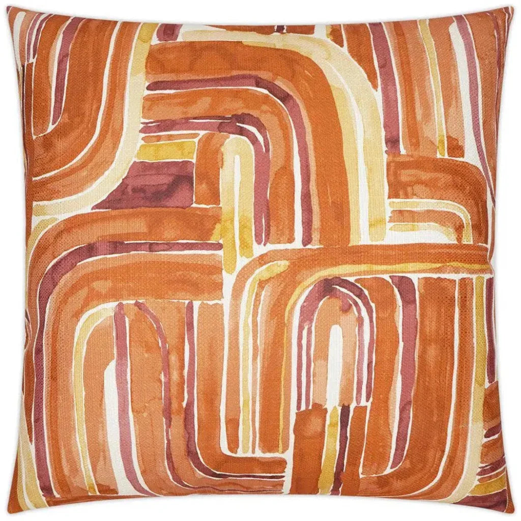 Bender Tangerine Abstract Orange Large Throw Pillow - LOOMLAN - D.V. Kap - Throw Pillows