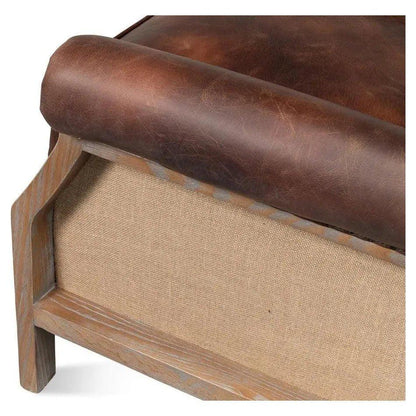 Benjamin Club Chair Brown Leather - LOOMLAN - Sarreid - Club Chairs