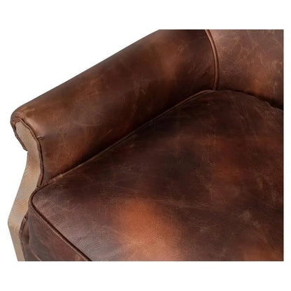 Benjamin Club Chair Brown Leather - LOOMLAN - Sarreid - Club Chairs