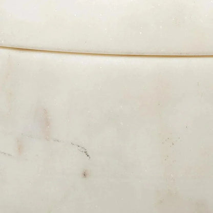 Bennett Off - White Marble Bowl with Lid - LOOMLAN - Jamie Young - Boxes & Bowls