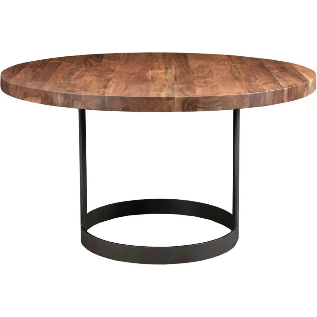 Bent Industrial 54" Round Dining Table for 6-Dining Tables-Moe's Home-LOOMLAN