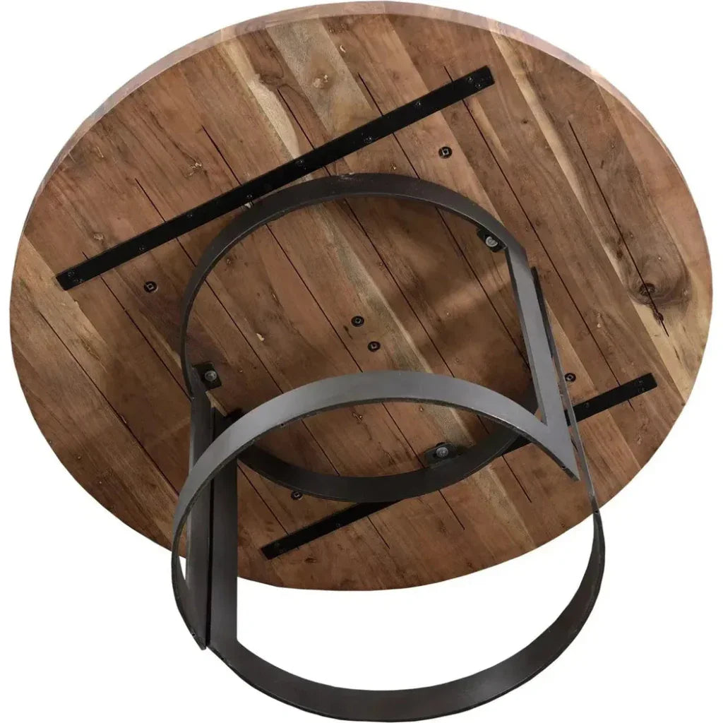 Bent Industrial 54" Round Dining Table for 6-Dining Tables-Moe's Home-LOOMLAN