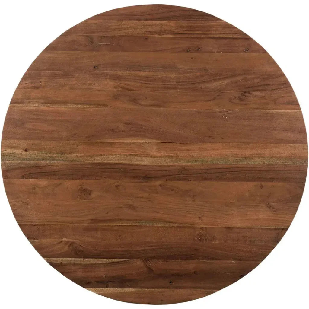 Bent Industrial 54" Round Dining Table for 6-Dining Tables-Moe's Home-LOOMLAN