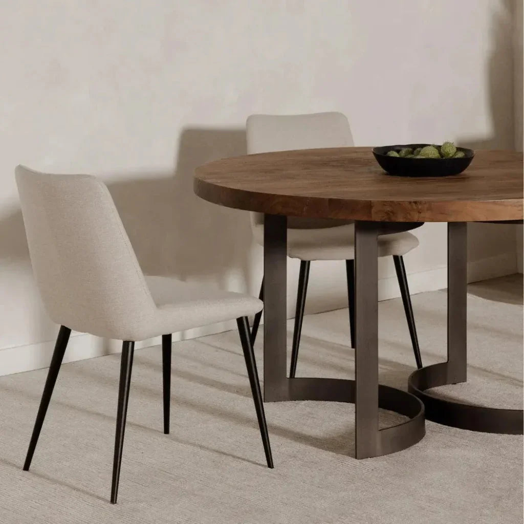 Bent Industrial 54" Round Dining Table for 6-Dining Tables-Moe's Home-LOOMLAN