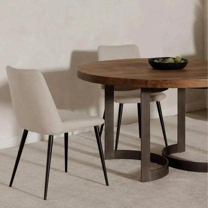 Bent Industrial 54" Round Dining Table for 6-Dining Tables-Moe's Home-LOOMLAN