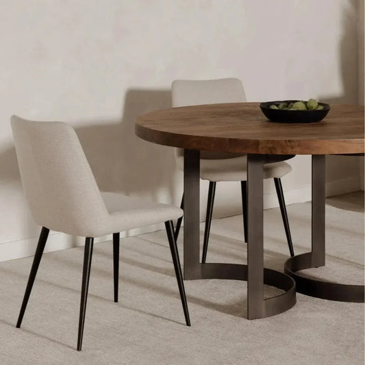 Bent Industrial 54" Round Dining Table for 6-Dining Tables-Moe's Home-LOOMLAN