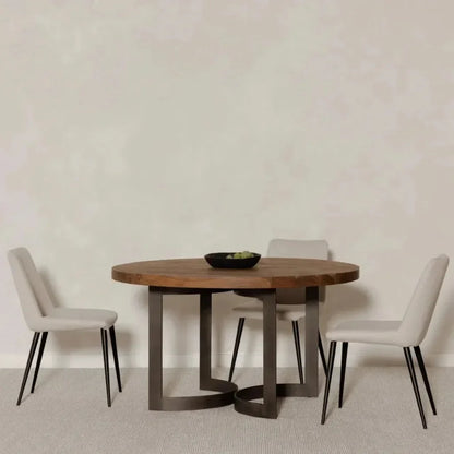 Bent Industrial 54" Round Dining Table for 6-Dining Tables-Moe's Home-LOOMLAN