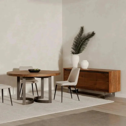 Bent Industrial 54" Round Dining Table for 6-Dining Tables-Moe's Home-LOOMLAN