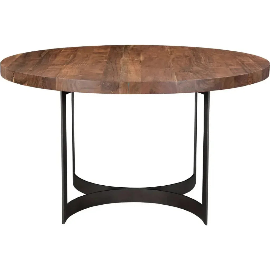 Bent Industrial 54" Round Dining Table for 6-Dining Tables-Moe's Home-LOOMLAN