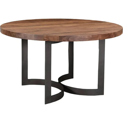 Bent Industrial 54" Round Dining Table for 6-Dining Tables-Moe's Home-LOOMLAN