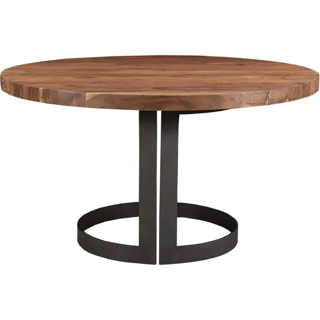 Bent Industrial 54" Round Dining Table for 6-Dining Tables-Moe's Home-LOOMLAN