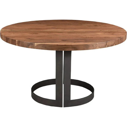 Bent Industrial 54" Round Dining Table for 6-Dining Tables-Moe's Home-LOOMLAN