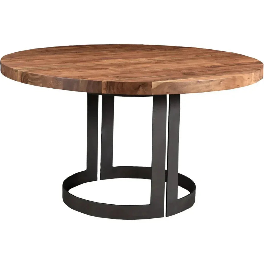 Bent Industrial 54" Round Dining Table for 6-Dining Tables-Moe's Home-LOOMLAN