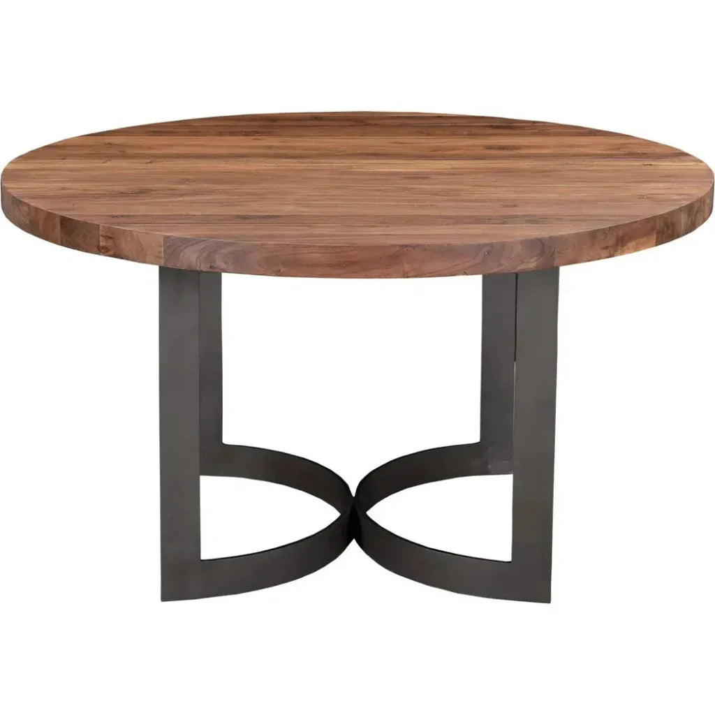 Bent Industrial 54" Round Dining Table for 6-Dining Tables-Moe's Home-LOOMLAN