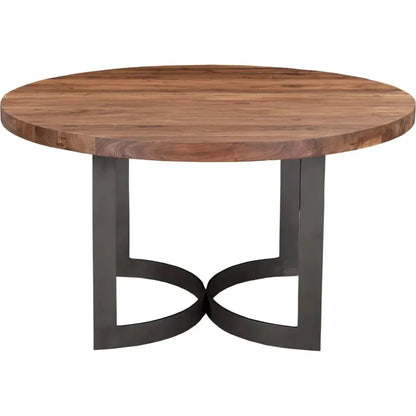 Bent Industrial 54" Round Dining Table for 6-Dining Tables-Moe's Home-LOOMLAN