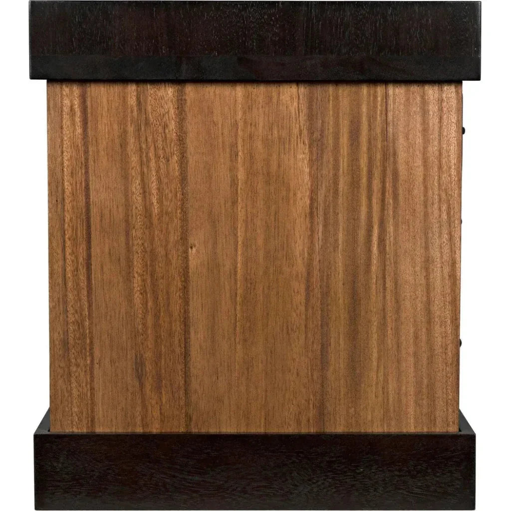 Bentley Desk, Dark Walnut Wood Unique Desk Drawers-Home Office Desks-Noir-LOOMLAN